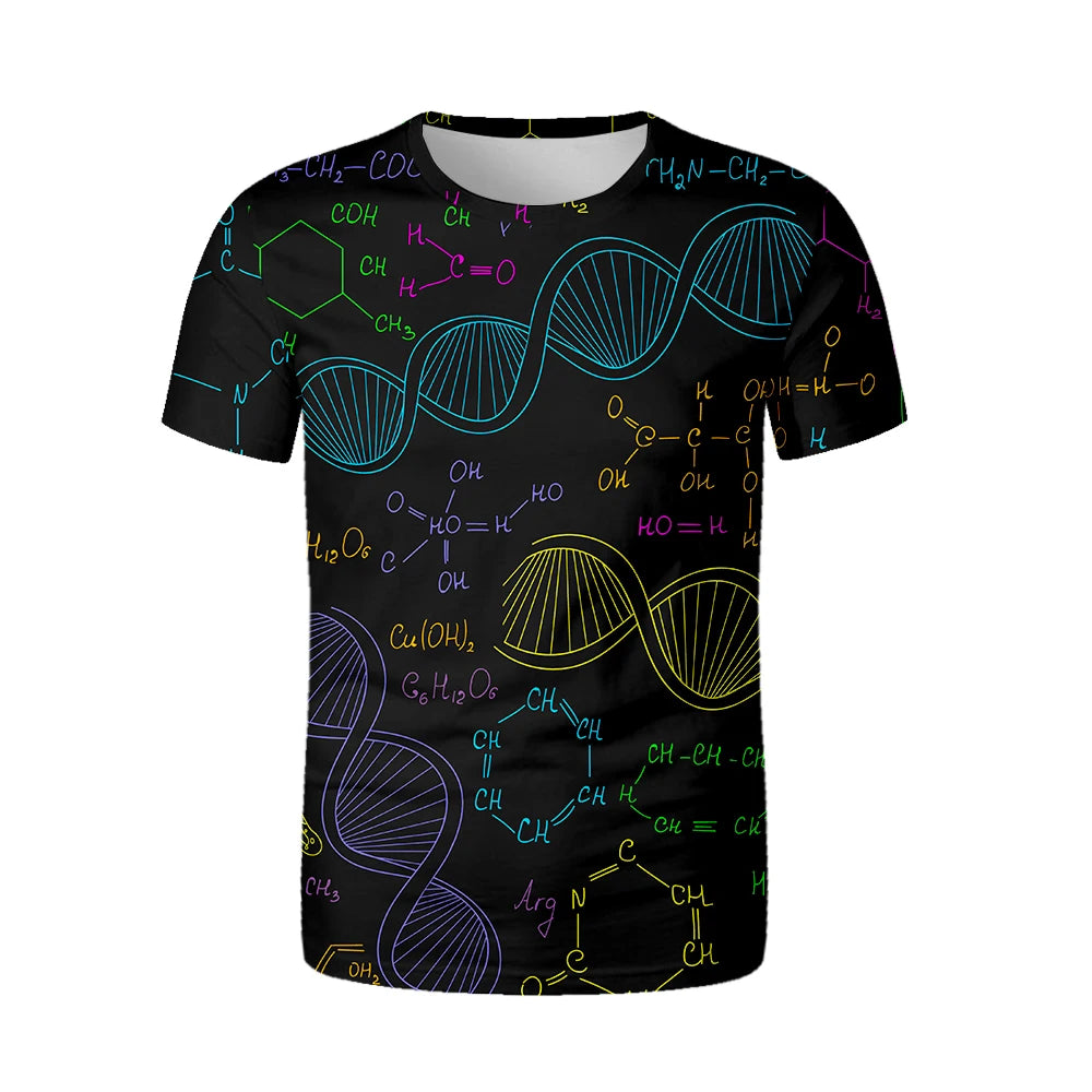 Camisa com Fórmulas de Química, Matemática, Física e Biologia