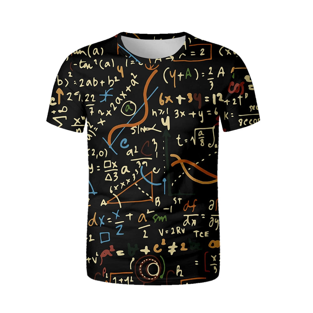Camisa com Fórmulas de Química, Matemática, Física e Biologia