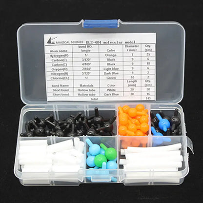 Modelo Molecular de Química Orgânica com Tubo Pequeno e Portáteis