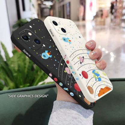 Capa de telefone do universo lunar para iPhone 16 15 14 13 12 11 Pro Max Mini X XR XS MAX 8 7 Plus 6 6S Plus Cover