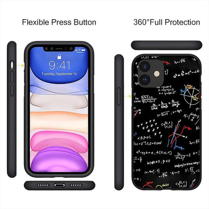 Capa de Celular de Química, Matemática e Física para Apple iPhone 16 15 14 13 12 11 Pro Max 6 6S Plus + SE 14+ 16