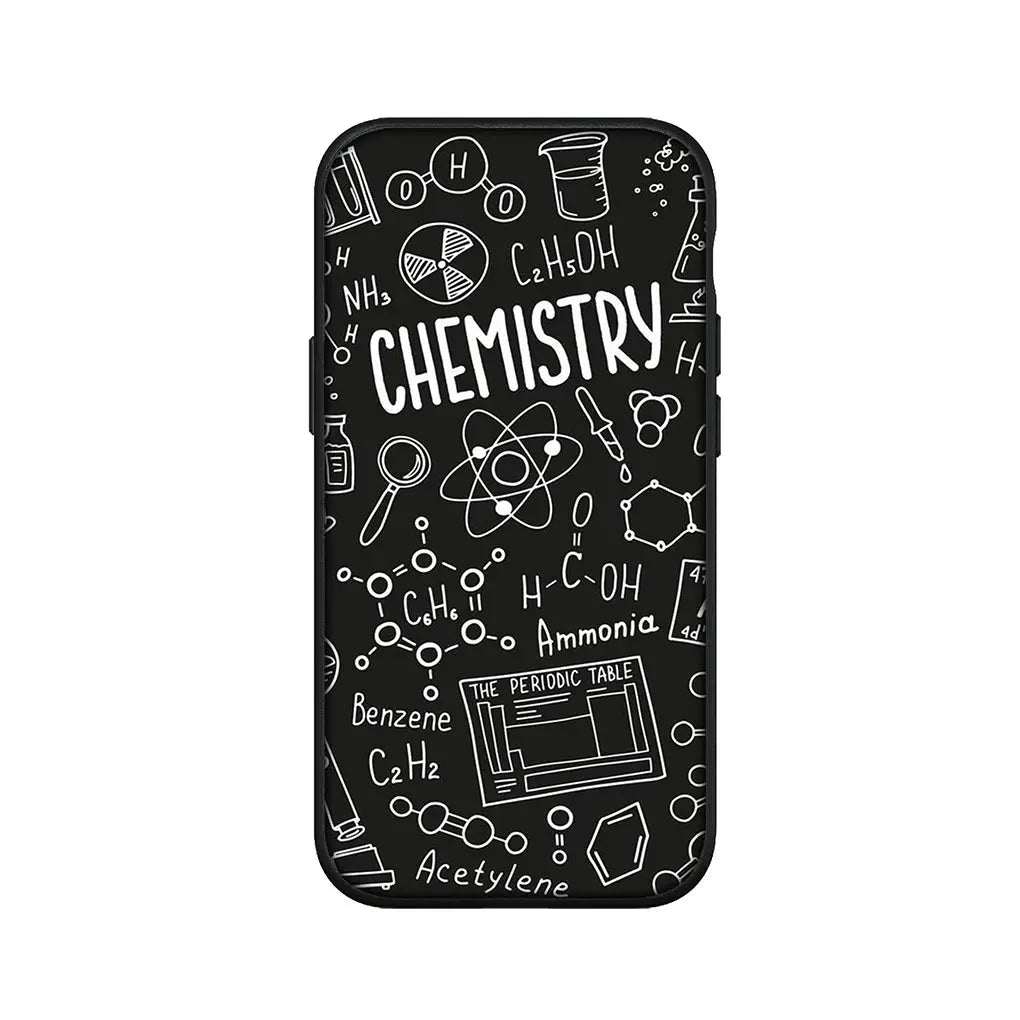Capa de Celular de Química, Matemática e Física para Apple iPhone 16 15 14 13 12 11 Pro Max 6 6S Plus + SE 14+ 16
