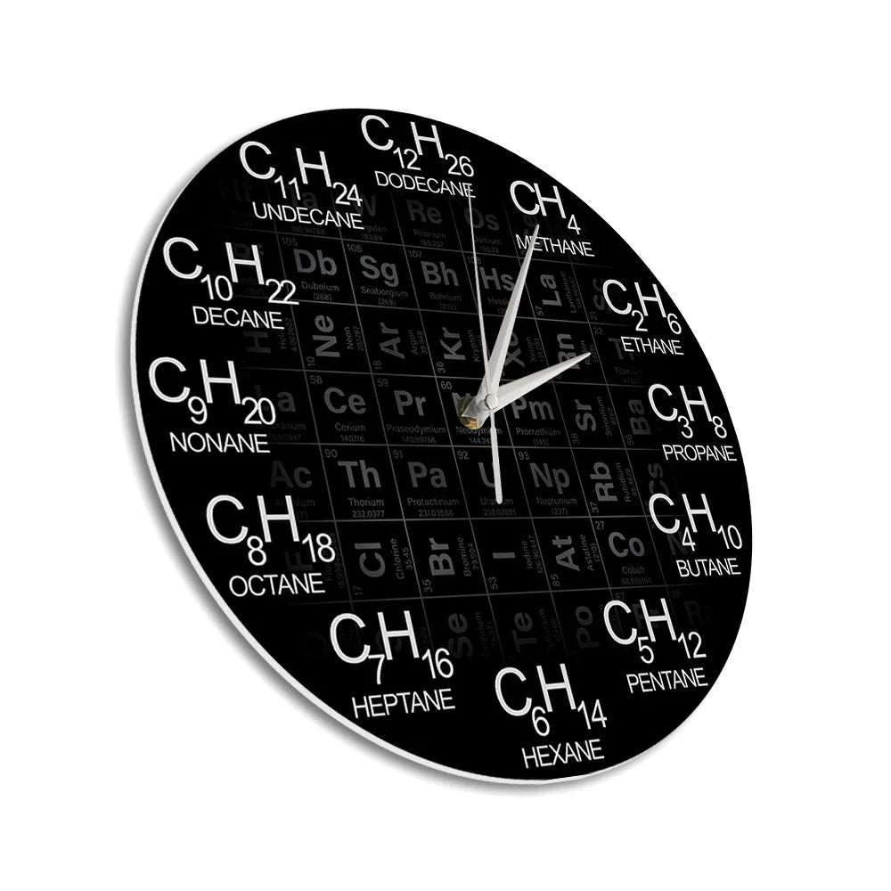 Relógio de Parede com Fórmula Molecular Química