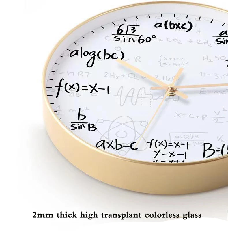 Relógio de parede de Quadro-Negro com Fórmulas de Matemática para decoração de parede