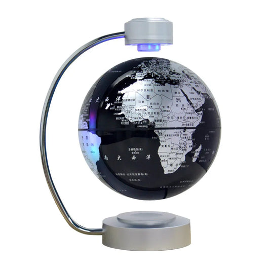 Mapa Mundi de levitação Magnética Giratória e Flutuante com Luz para Decoração