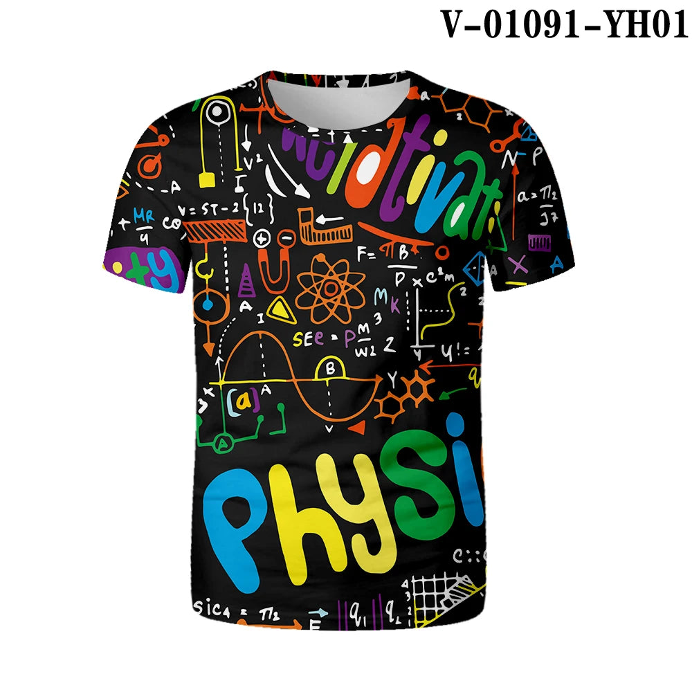 Camisa com Fórmulas de Química, Matemática, Física e Biologia