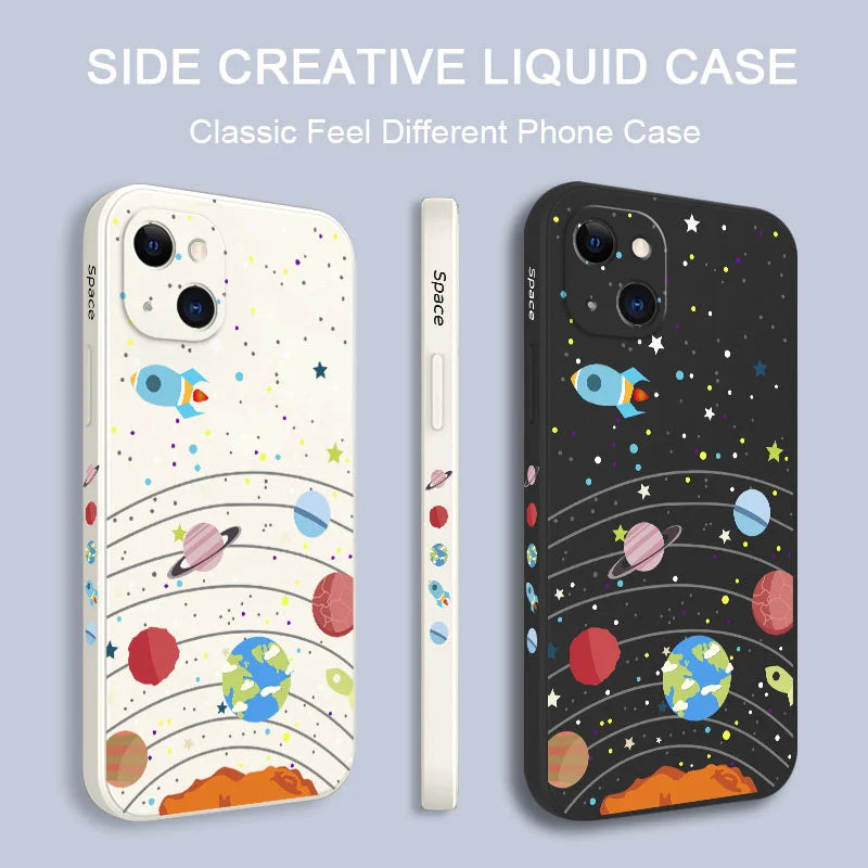 Capa de telefone do universo lunar para iPhone 16 15 14 13 12 11 Pro Max Mini X XR XS MAX 8 7 Plus 6 6S Plus Cover