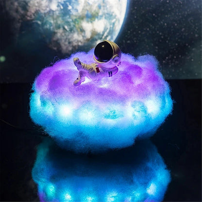 LED colorido com Astronauta nas Nuvens para Decoração de Casa