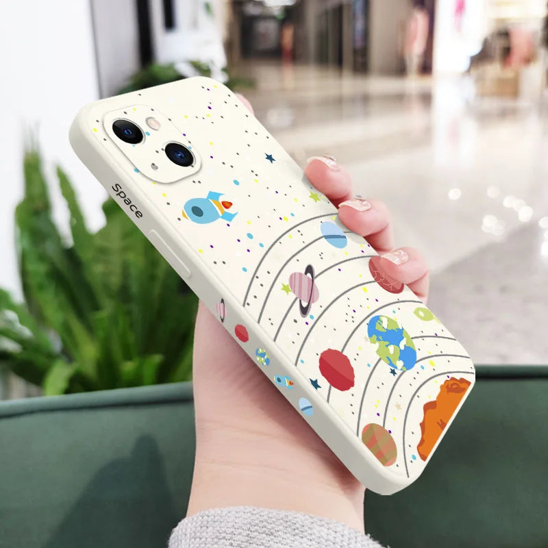 Capa de telefone do universo lunar para iPhone 16 15 14 13 12 11 Pro Max Mini X XR XS MAX 8 7 Plus 6 6S Plus Cover