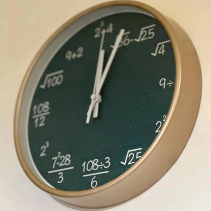 Relógio de parede de Quadro-Negro com Fórmulas de Matemática para decoração de parede