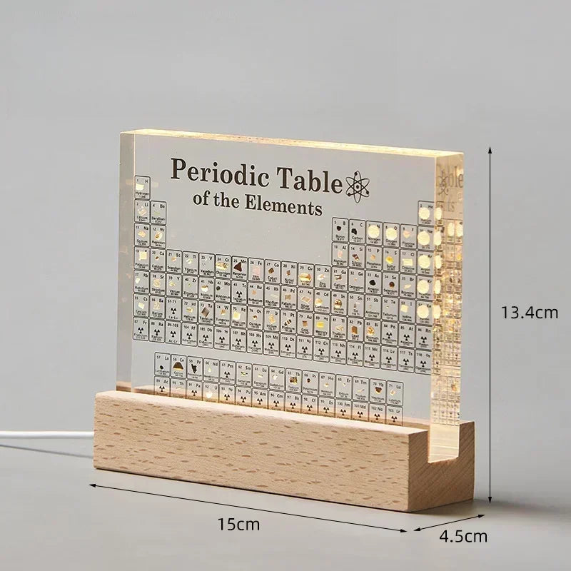 Tabela Periódica de Acrílico com Base e Luz