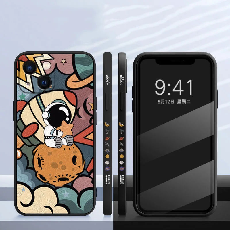 Capa de Astronomia/Astronalta para iPhone 14 Pro Max, iPhone 11, iPhone 13 12 XS Max X 7 8 Plus