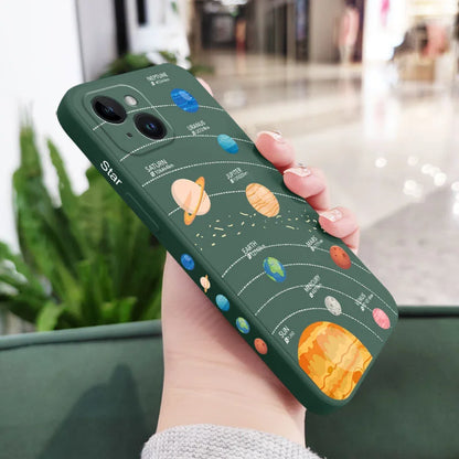 Capa de celular do Sistema Solar para iPhone 16 15 14 13 12 11 X XR XS Plus Pro Max Mini capa de silicone
