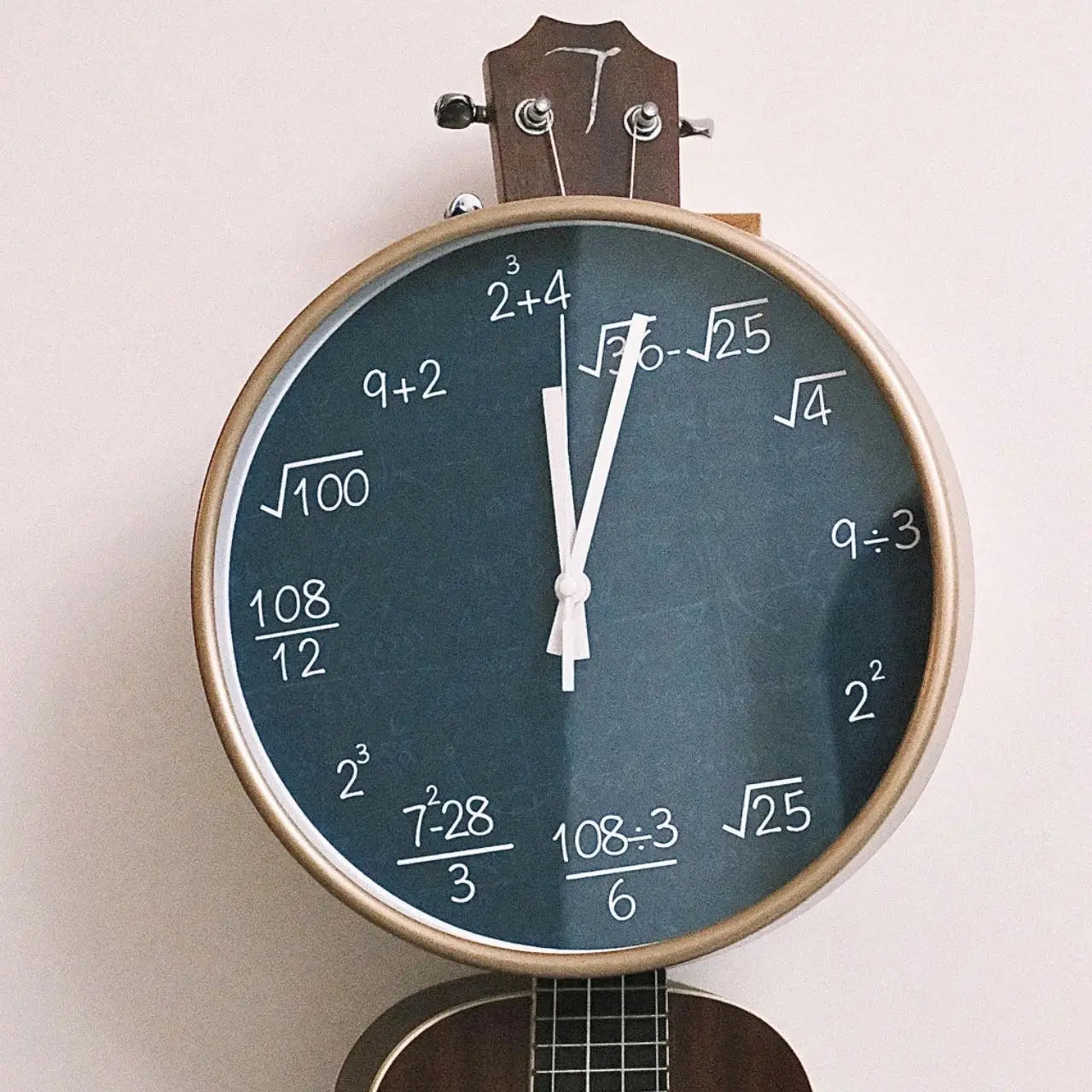 Relógio de parede de Quadro-Negro com Fórmulas de Matemática para decoração de parede