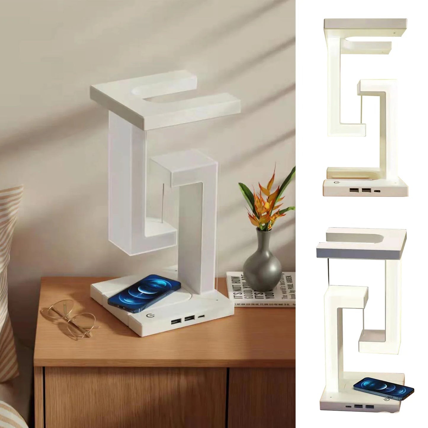 Luminária de Anti-gravidade Suspensa com Carregador sem Fio