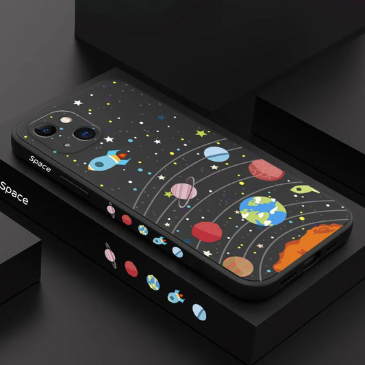Capa de telefone do universo lunar para iPhone 16 15 14 13 12 11 Pro Max Mini X XR XS MAX 8 7 Plus 6 6S Plus Cover