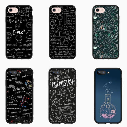 Capa de Celular de Química, Matemática e Física para Apple iPhone 16 15 14 13 12 11 Pro Max 6 6S Plus + SE 14+ 16