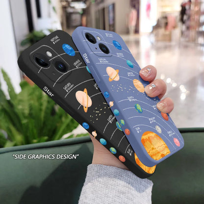 Capa de celular do Sistema Solar para iPhone 16 15 14 13 12 11 X XR XS Plus Pro Max Mini capa de silicone