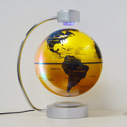 Mapa Mundi de levitação Magnética Giratória e Flutuante com Luz para Decoração