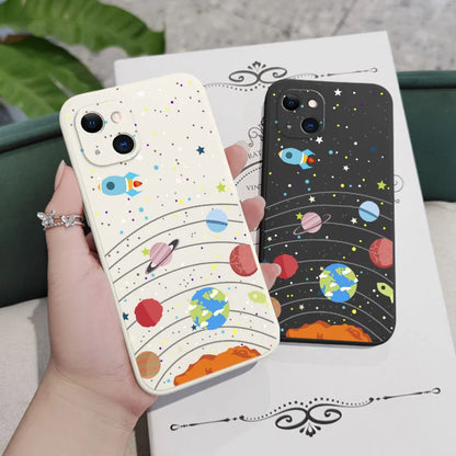 Capa de telefone do universo lunar para iPhone 16 15 14 13 12 11 Pro Max Mini X XR XS MAX 8 7 Plus 6 6S Plus Cover