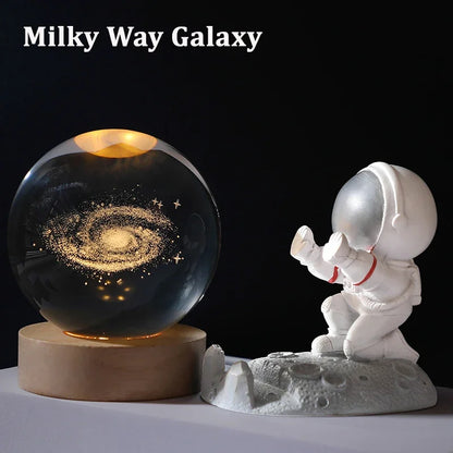 Luminária de Bola Astronômica de Vidro 3D para Decoração