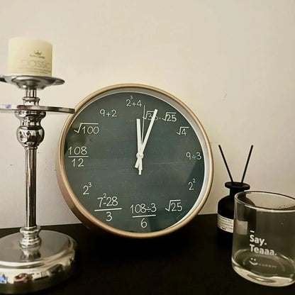 Relógio de parede de Quadro-Negro com Fórmulas de Matemática para decoração de parede