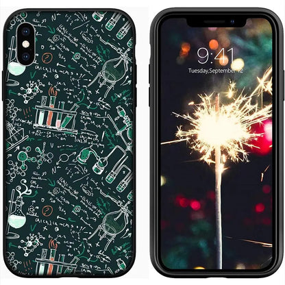 Capa de Celular de Química, Matemática e Física para Apple iPhone 16 15 14 13 12 11 Pro Max 6 6S Plus + SE 14+ 16