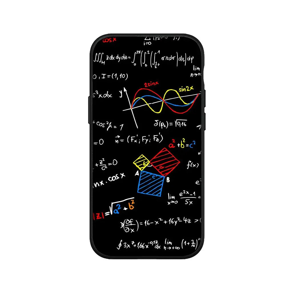 Capa de Celular de Química, Matemática e Física para Apple iPhone 16 15 14 13 12 11 Pro Max 6 6S Plus + SE 14+ 16