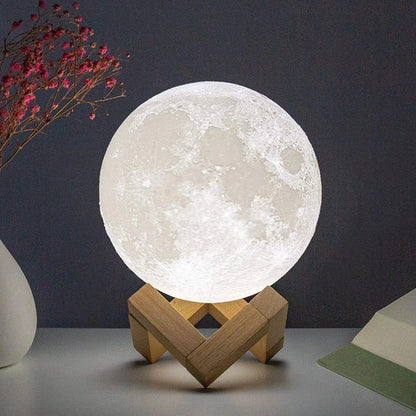 Lua de LED com suporte Estrelado para Decoração do Quarto