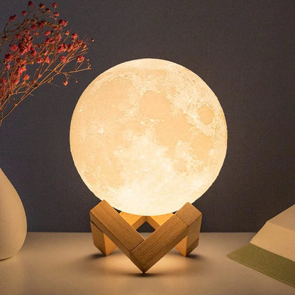 Lua de LED com suporte Estrelado para Decoração do Quarto